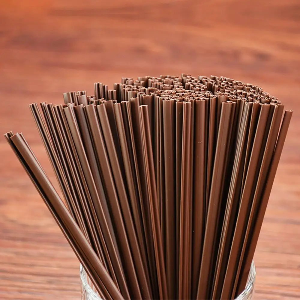 

500Pcs 2 in 1 Eco-friendly Disposable Anti Scald Drinking Straw Stirring Rod