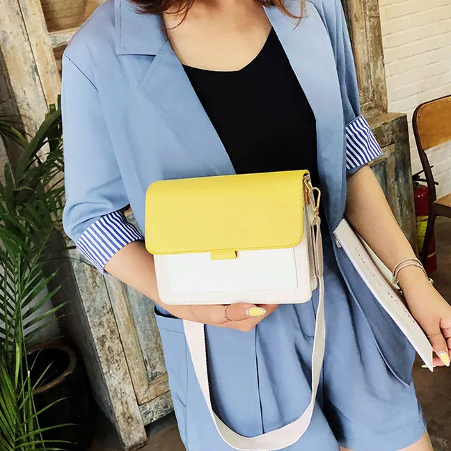 yellow Pu Leather Women Bag Fashion Simple Small Bags For Women Travel Women Handbag High Capacity Women Crossbody Messenger Bag - Цвет: yellow