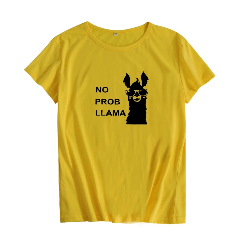 Забавная женская футболка Llama 2018 летняя с коротким рукавом и забавным мультяшным