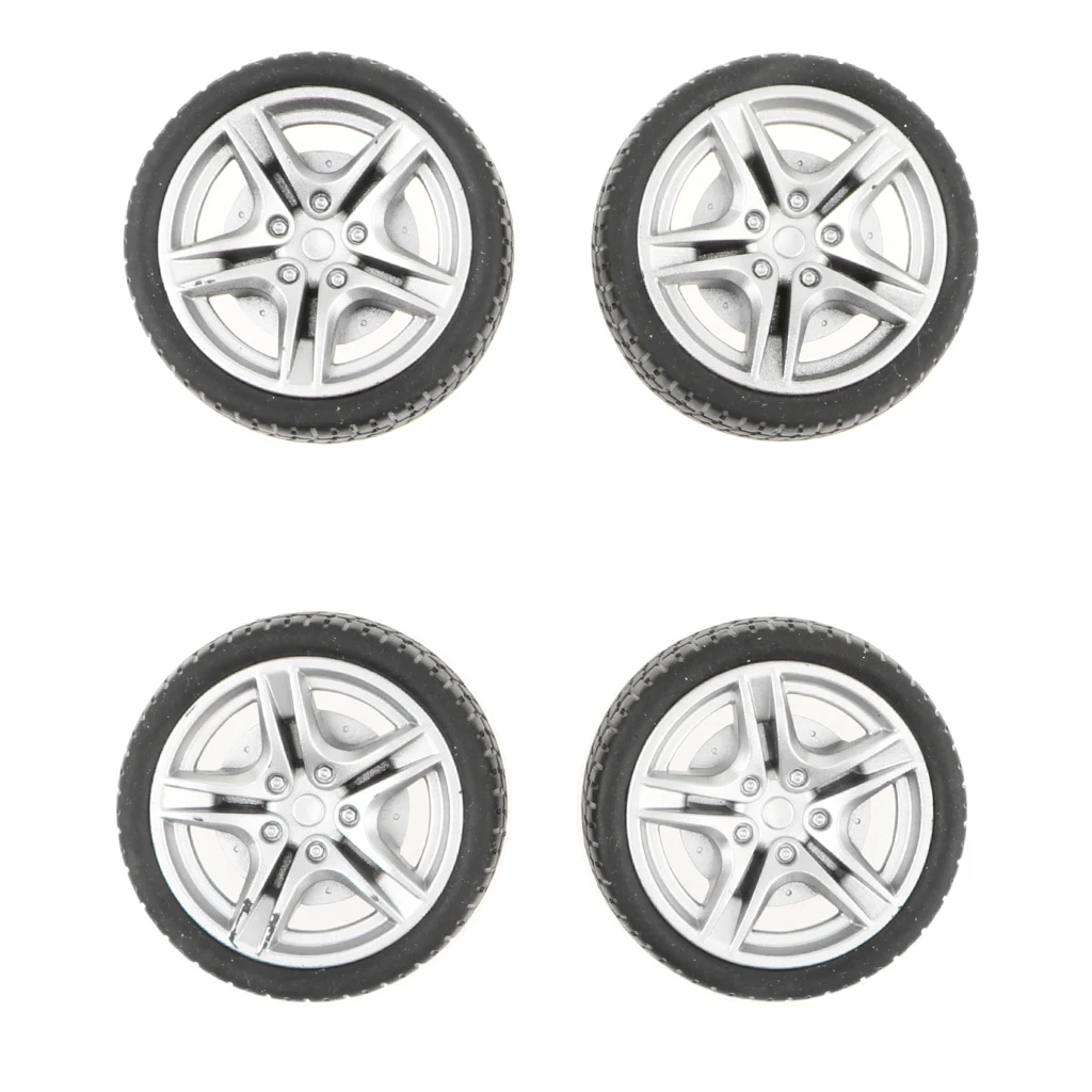 

4 PCS Touring Car 48mm Rubber Tyres Racing Car Wheel DIY RC Robot Car