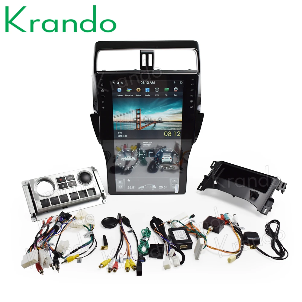 Автомобильная аудиосистема Krando 16 дюймов в стиле Tesla Android 9 0 gps навигация для Toyota Prado