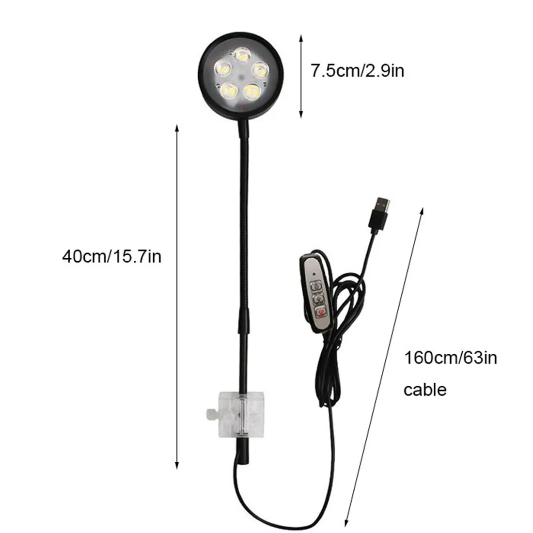 Зажим для аквариума полный спектр 4 уровня яркости зажим бака светильник