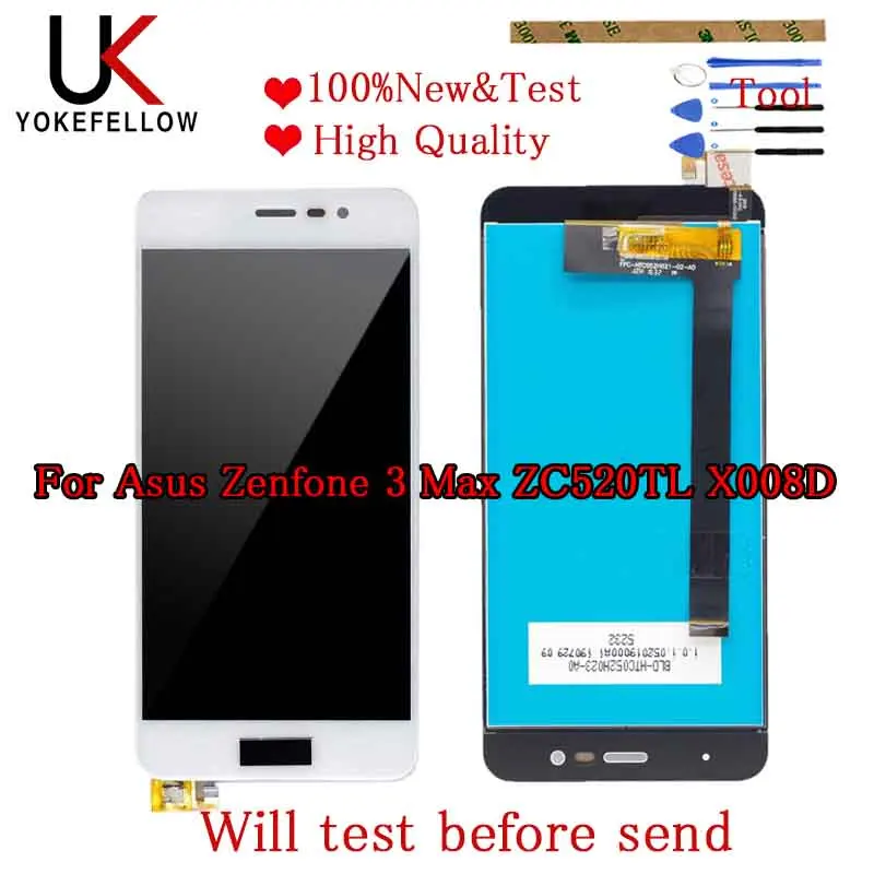 Хороший ЖК-дисплей 5 2 ''для Asus Zenfone 3 Max ZC520TL X008D сенсорный экран панель
