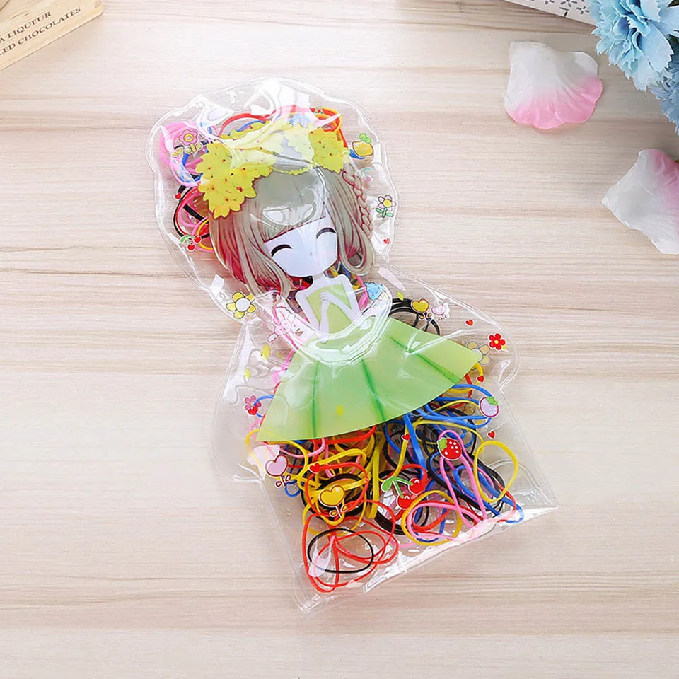 Kids' Handbag Hairband Rope Ponytail Holder Elastic Rubber Band Ties Braids 150PCS/Cartoon Bag Creative Gifts Hair Accessories |