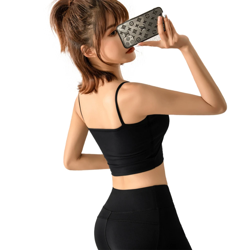 Топ для йоги спортивный бюстгальтер футболка женский жилет фитнеса с мягкими