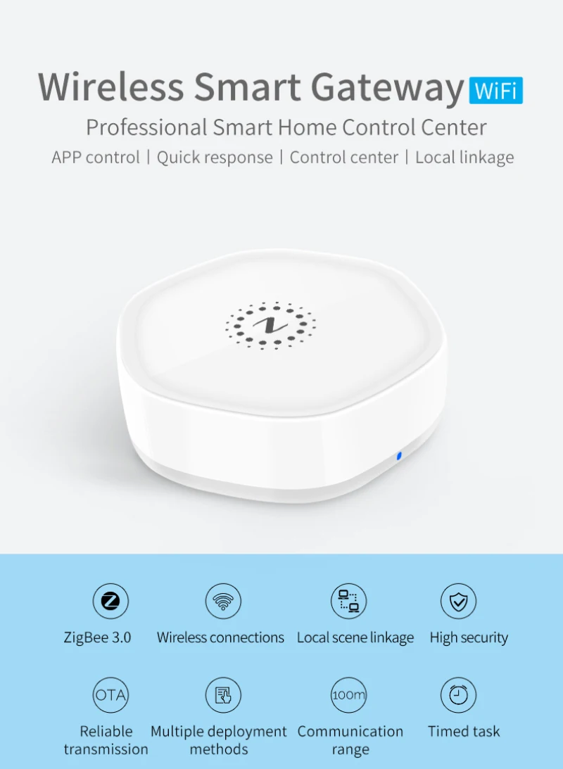

Newest ZigBee Gateway Tuya Smart Home Gateway WiFi Bluetooth Mesh Hub Multi-function Device Linkage Central Control Host