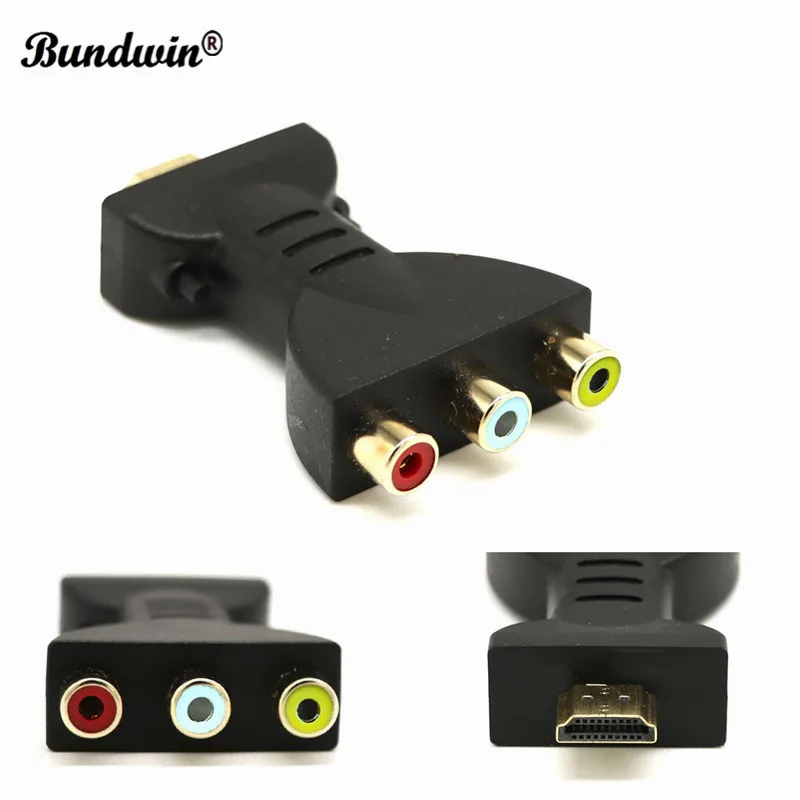 Bundwin HDMI-совместимый с 3 RGB RCA видео аудио адаптер цифровой сигнал AV компонентный