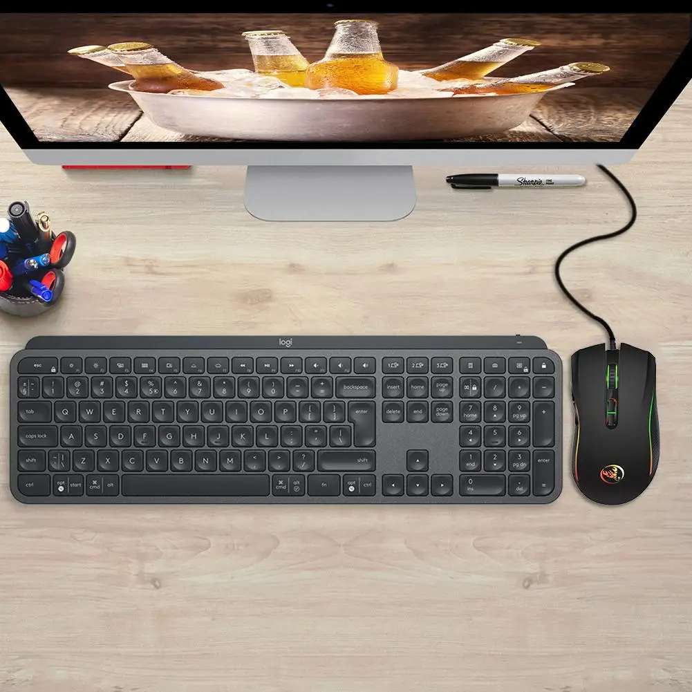Logitech MX Keys 2.4GHz Bluetooth Gaming Keyboard Dual Mode Backlight Rechargeable Easy-Switch 109 Keys Wireless Keyboard