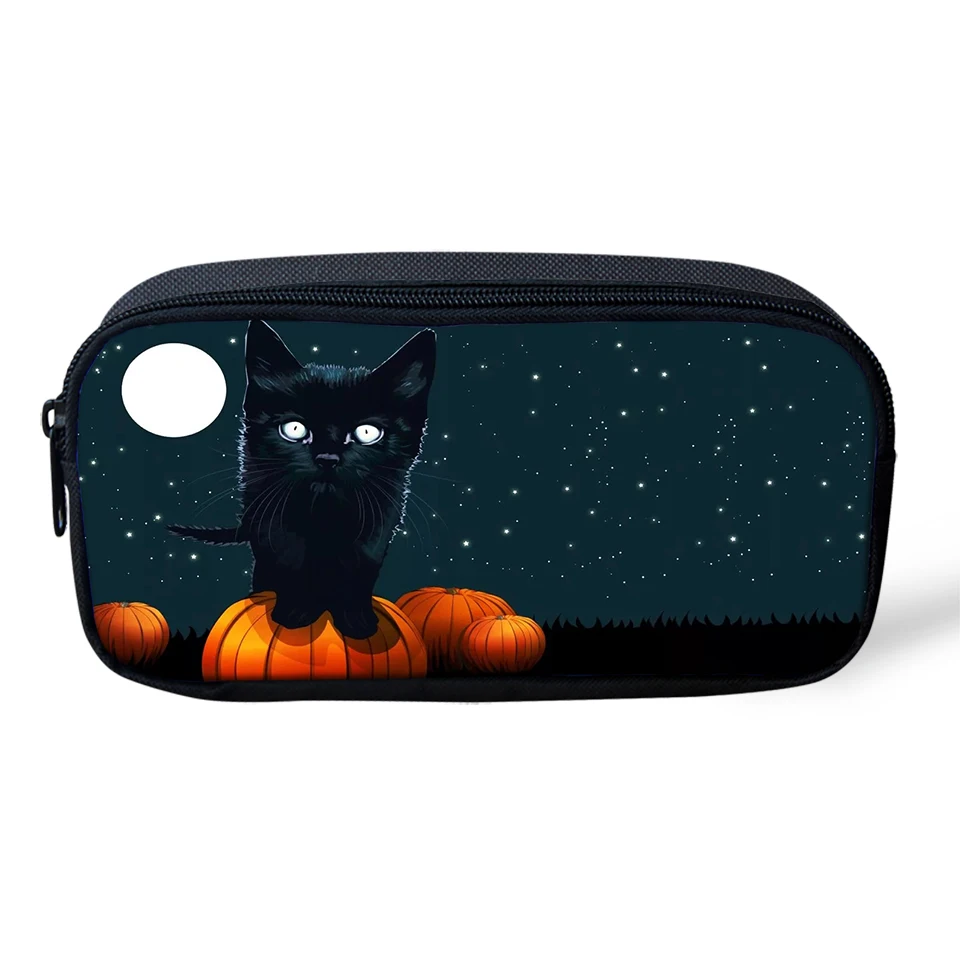 

HaoYun Kids Pencil Case Black Cats Prints Pattern Students Stationery Box Fantasy Animal Designer Pen Bags Girls Beauticians
