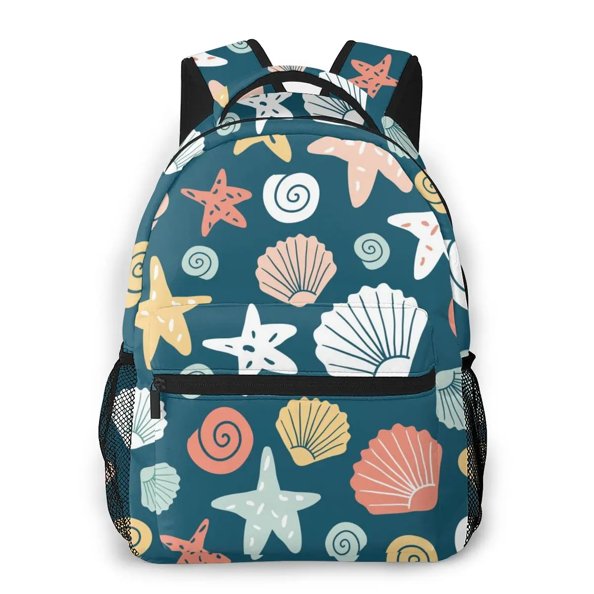 

OLN Backpack Women Shoulder Bag For Teenage Girls Nautical Shells And Starfish Bagpack Female Ladies School Backpack