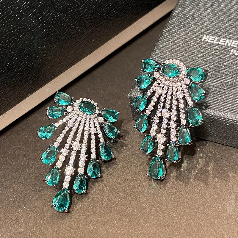 

Trendy green cz vintage earring for women wedding bridal