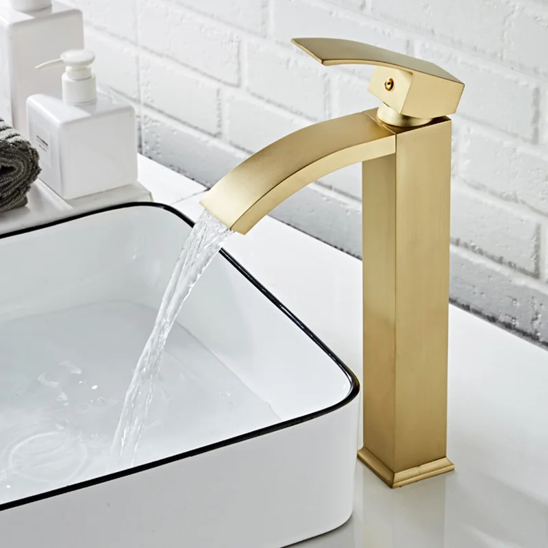 Смеситель для ванной комнаты смеситель раковины кран из золотой латуни с одной