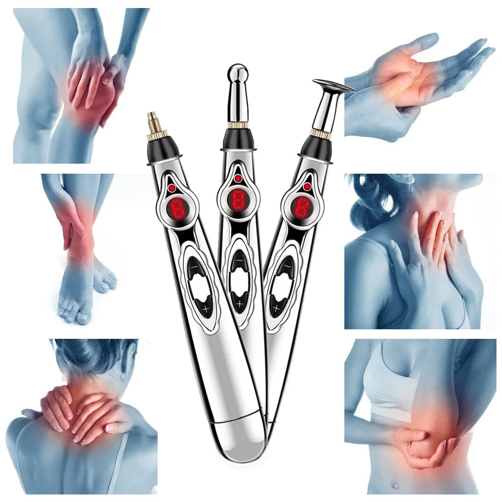 

5 in 1Electronic Acupuncture Pen Electric Meridians Laser Therapy Heal Massage Pen Meridian Energy Pen Relief Pain Tools