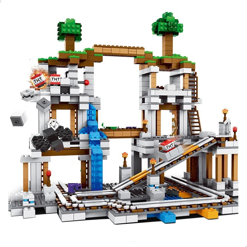 

10179 My World The Mine Building Blocks with Figures Compatible with 21118 Bricks Education DIY Toys Christmas Gift for Children