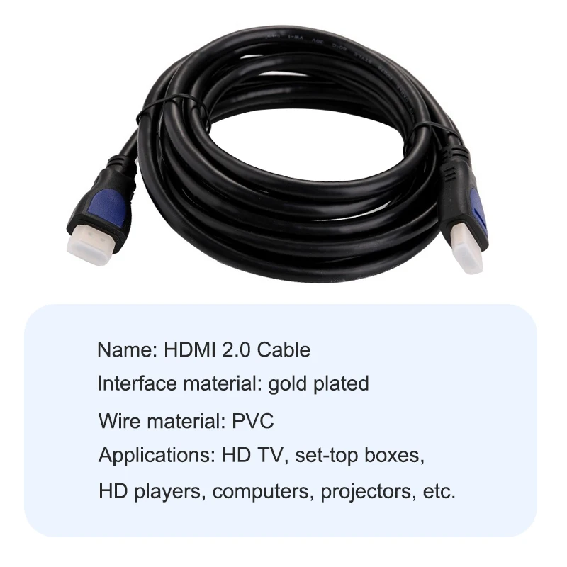2 0 кабель 3D 4K HDMI совместимый HD высокоскоростной для ТВ компьютера проектора
