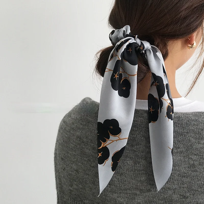 

Модная женская Длинная лента с принтом шарф для конского хвоста заколки для волос простые волнистые точки для девушек эластичные резинки для волос резинка для волос головной убор