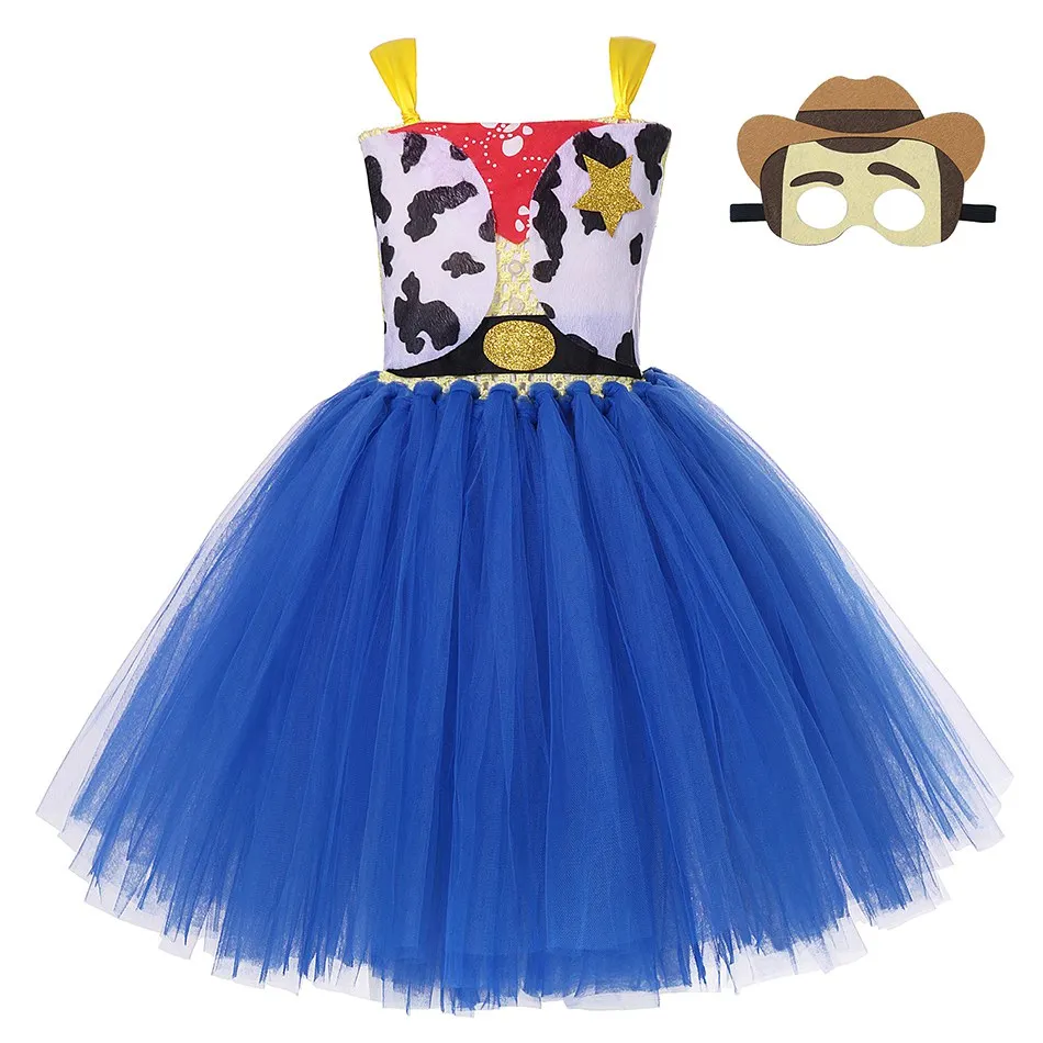 Woody TuTu Set VOGUEON Toy Story 4 Woody Bo платье-пачка с маской для девочек Forky Buzz Lightyear Jessie нарядное платье костюм на Хэллоуин - Цвет: Woody TuTu Set