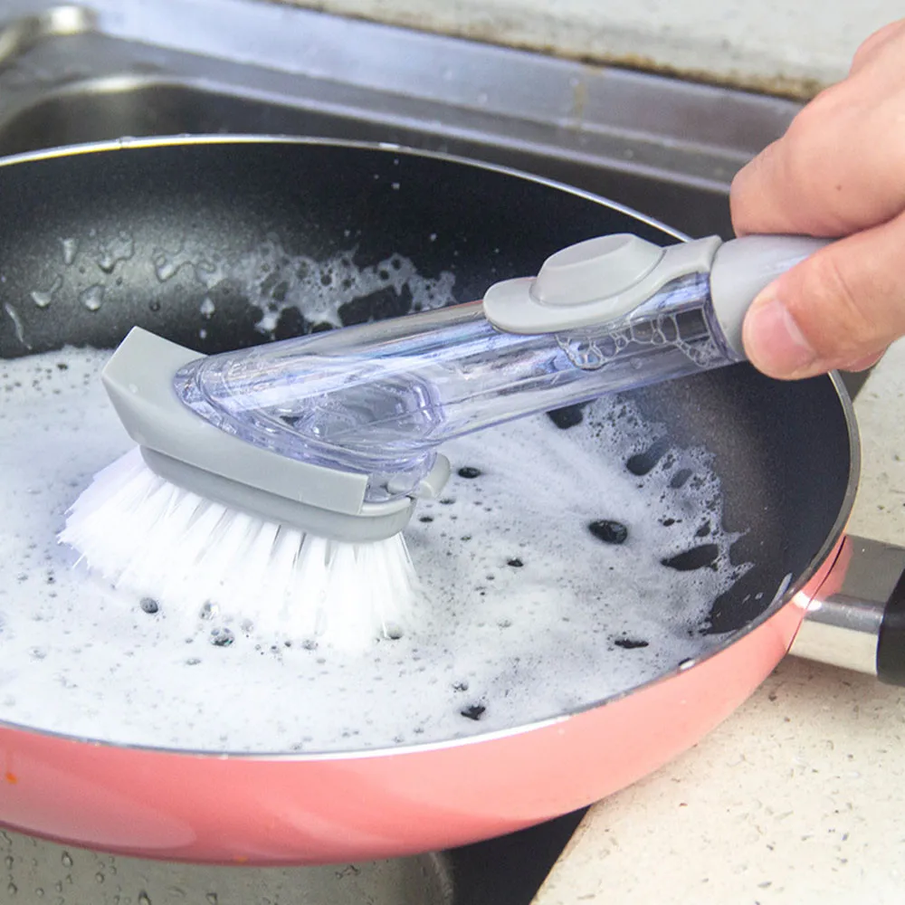 Сменная щетка для мытья посуды кастрюля губка дозатор мыла кухонные инструменты