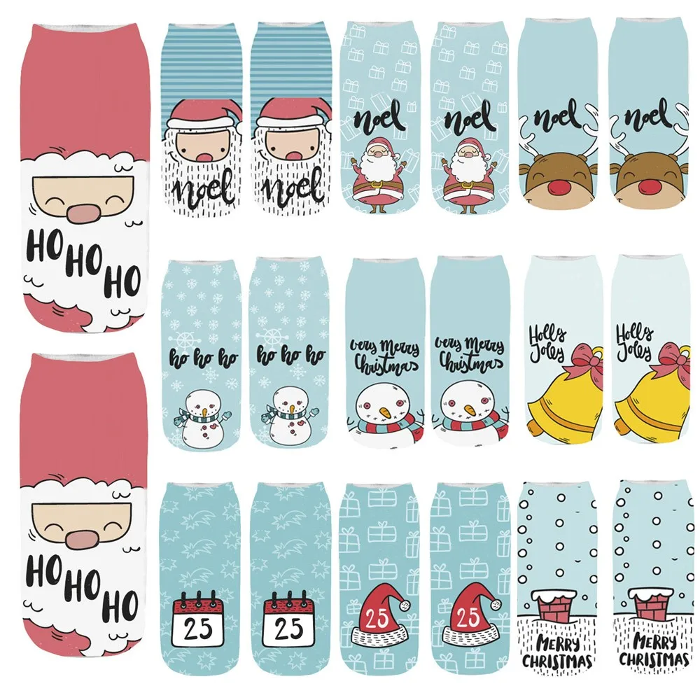 Новые модные женские полосатые зимние носки 3D Мультяшные забавные