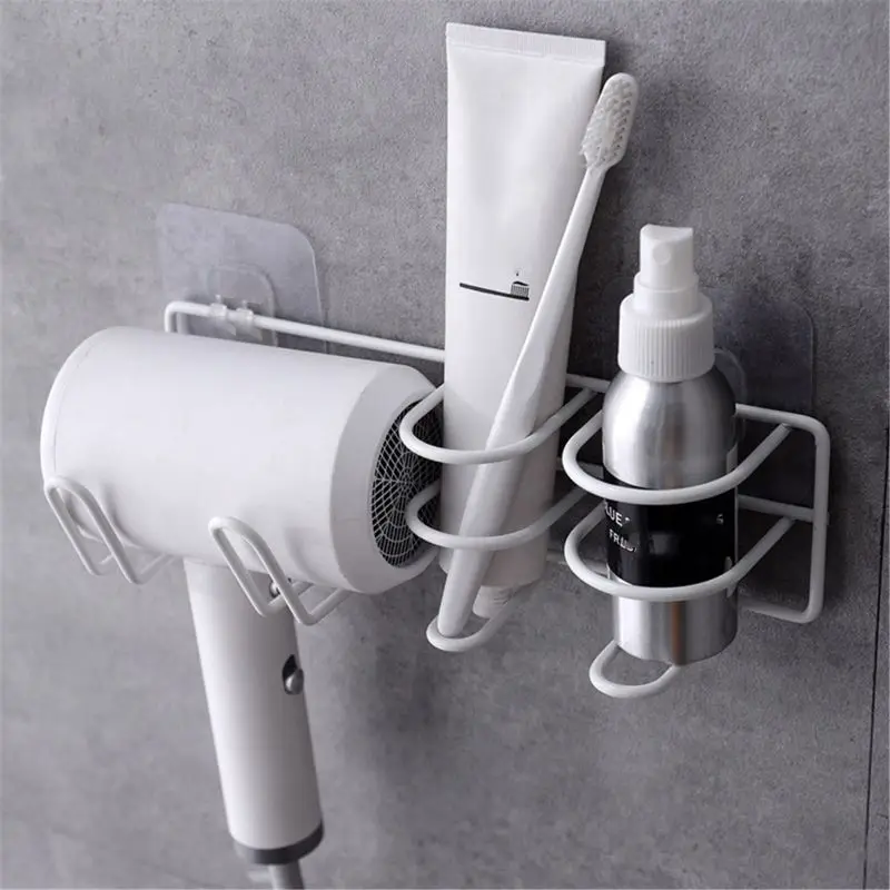 Металлическая настенная сушилка для волос хранения зубных щеток туалетных