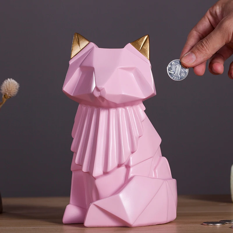 

Big Coin Piggy Bank Box Safe Children Cute Adults Lucky Purse Gift Money Pink Wolf Colorful Alcancia Money Boxes BY50MB