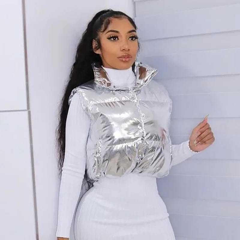 

Women Clothing Winter 2021 Solid Sleeveless Down Jacket Vest Jacket Casual Coat Harajuku Clothes Streetwear Wholesale Items