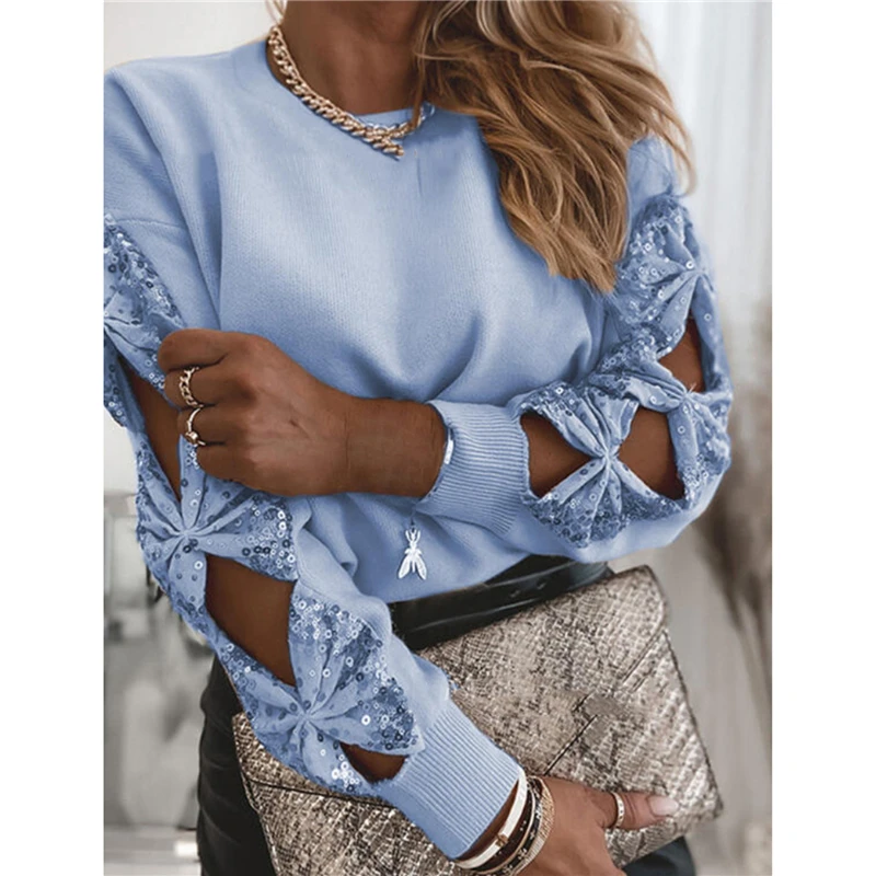 

Women Long Sleeve O Neck Hollow Out Blouse Vintage Loose Shirt Spring Casual Pullover Ladies Elegant Tops Plus Size Blusas