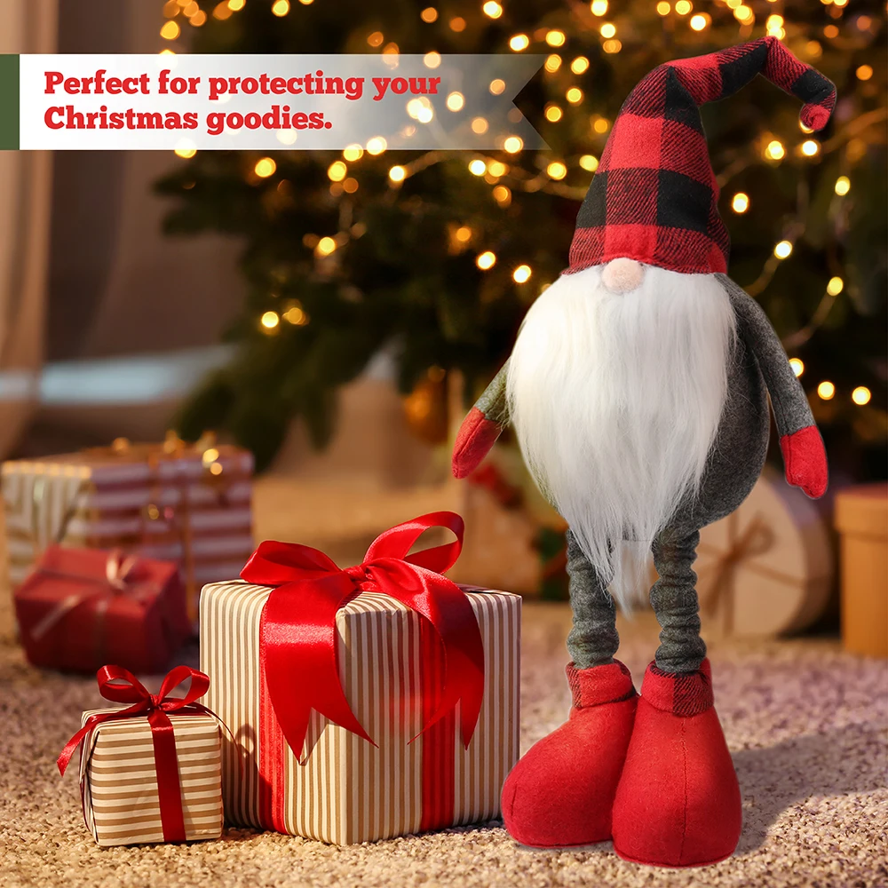

D-FantiX Large Christmas Plush Doll, with Long Steel Collapsible Legs 21 Inch Stand Tall Christmas Doll Ornaments Decoration