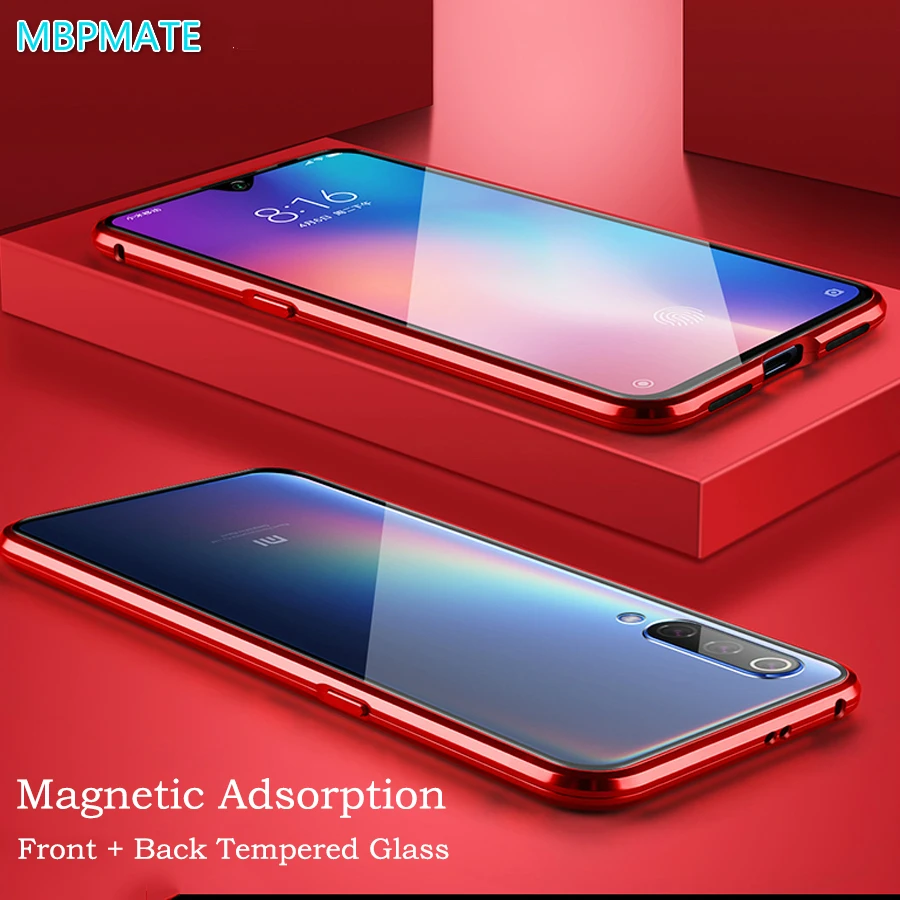 

Luxury Magnetic Metal Case for Xiaomi Mi Cc9 Cc9e 9t Cc 9 Se 8 Redmi K20 7A Note 7 Pro 128gb Global Double Glass 360 Full Cover