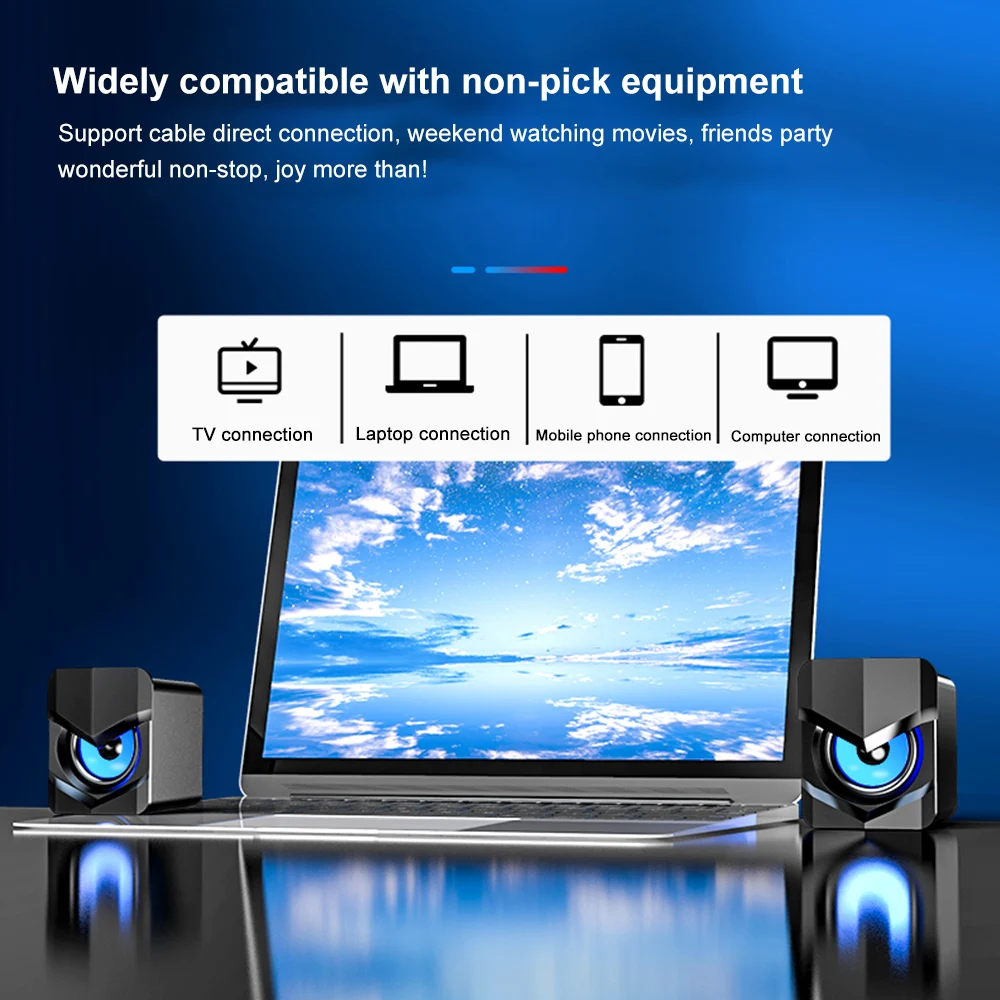 Мини-динамик SADA D-158 для настольного компьютера сабвуфер с басами 3 5 мм проводной