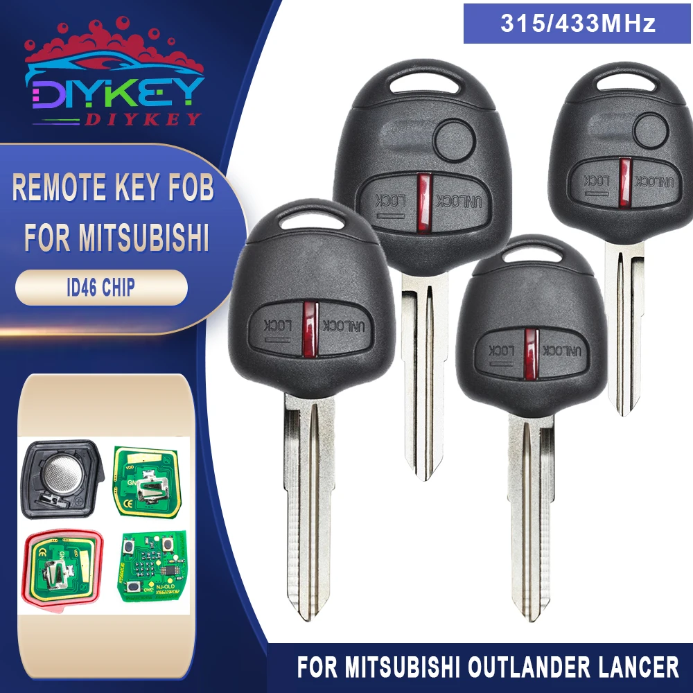 DIYKEY-llave remota con Chip ID46, G8D-571M-A de 315MHz / 433MHz para Mitsubishi Lancer cj-sedan Outlander MIT8, izquierda/derecha MIT11R
