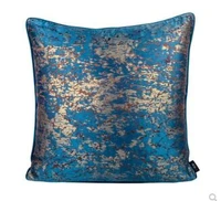 new chinese moire dark blue sleeper case satin gold cushion cover modern light luxury japanese satin blue hug pillowcase