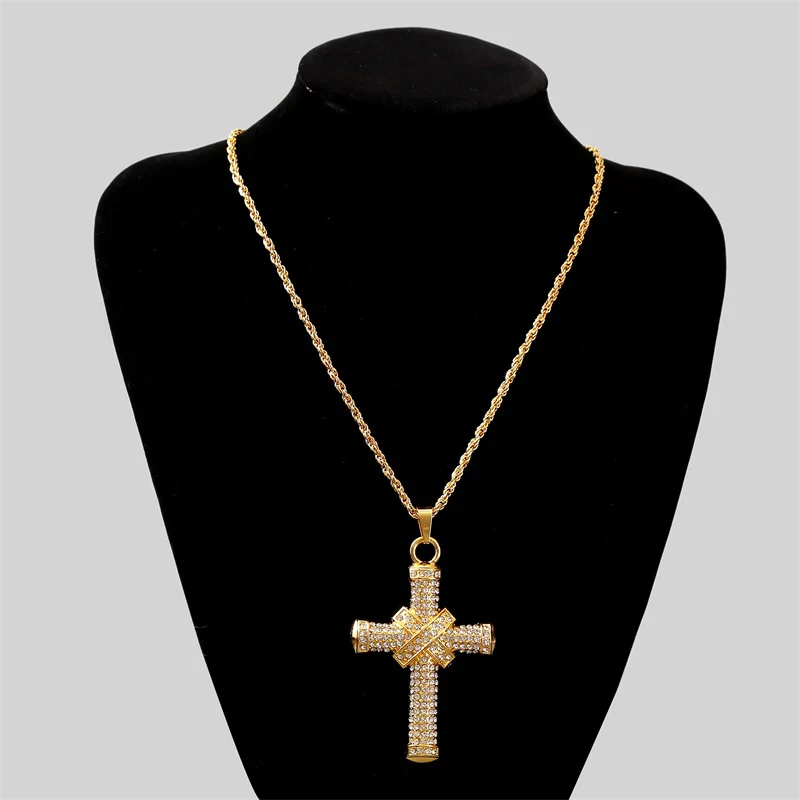 Цепочка Мужская/Женская золотистая/серебристая с крестом | Украшения и