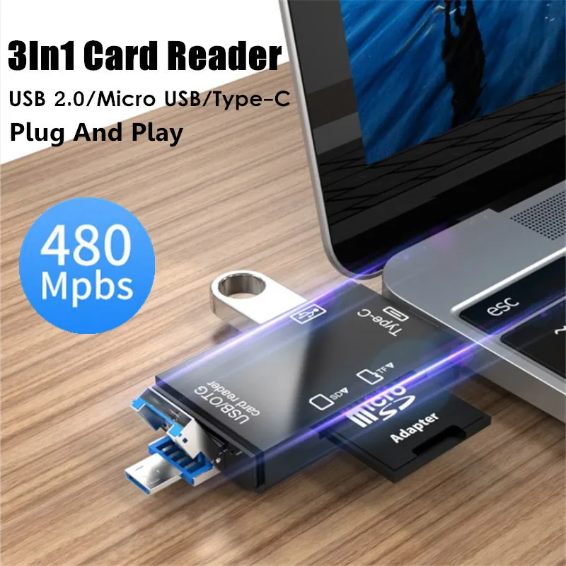 all in one 2 colors otg card reader usb 3 0type csdtf u disk adapter multi function android phone computer accessories hub free global shipping