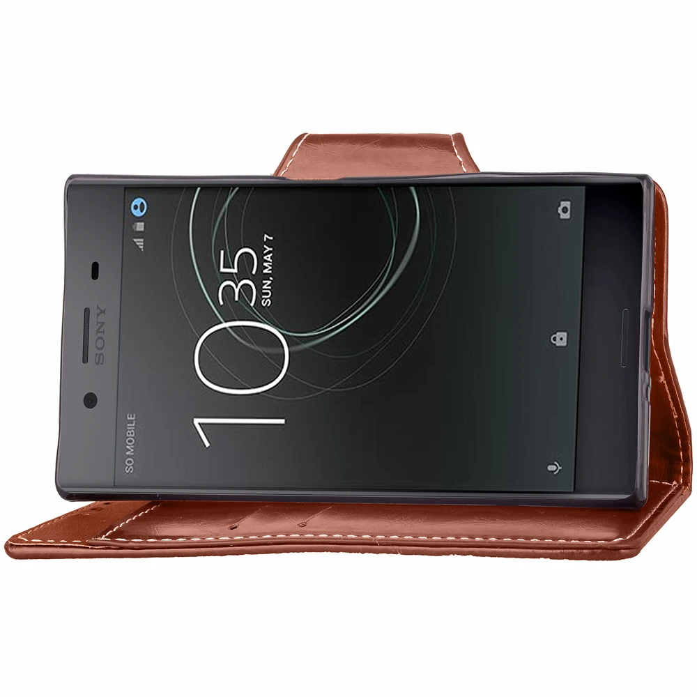 Винтажный Стильный деловой кожаный чехол-портмоне с откидной крышкой и