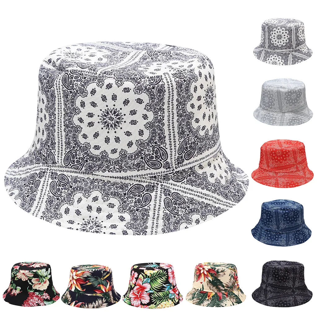 Панама женская летняя в стиле хип-хоп с цветочным принтом | Аксессуары для одежды