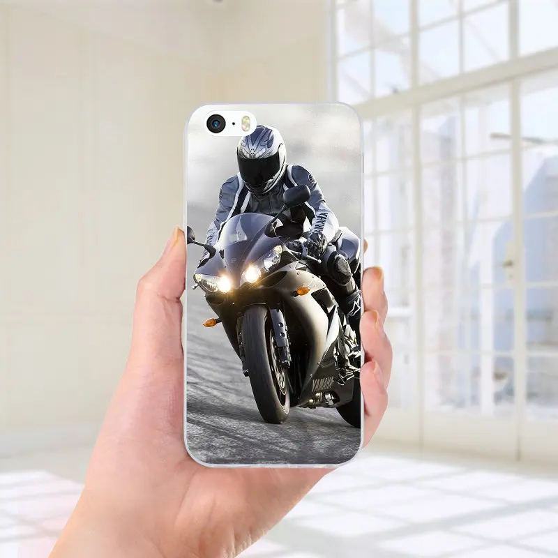 Picture 11 Мягкие силиконовые чехлы из ТПУ для телефонов iPhone X XR XS Max 8 7 6S 6 Plus 5 5S SE 5C 4S 4 Shell классический мотоцикл дизайн - Цвет: Picture 11