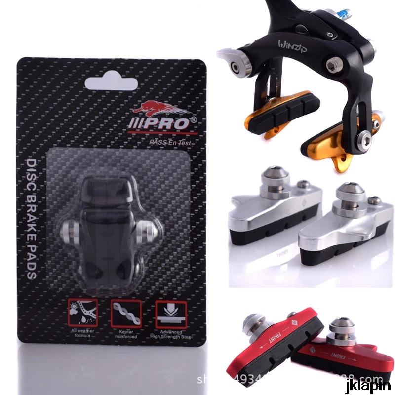 

Road Bike Brake Pads Fixed Gear Bicycle Braking C/V Brake Holder Shoes Rubber Blocks Durable Cycling Accessories