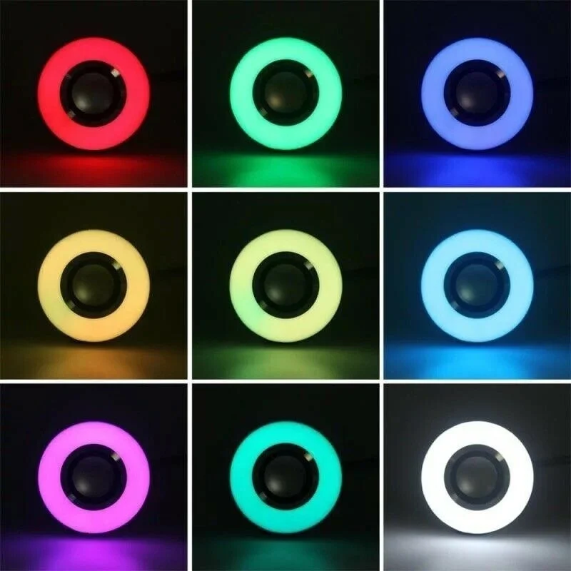 12 Вт RGB светодиодные лампы Беспроводной Bluetooth аудио Динамик музыкальный плеер