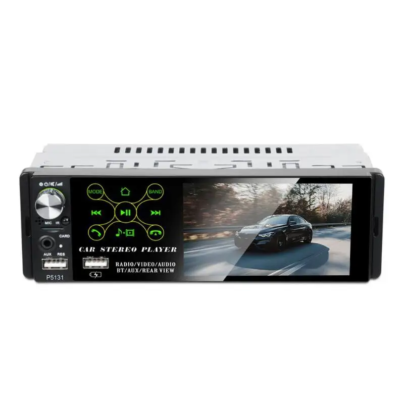 P5131 4.1 inch 1 Din Capacitive Touch Screen Car In-Dash Stereo Audio Bluetooth AM FM RDS Radio Head Unit MP5 Multimedia Player |
