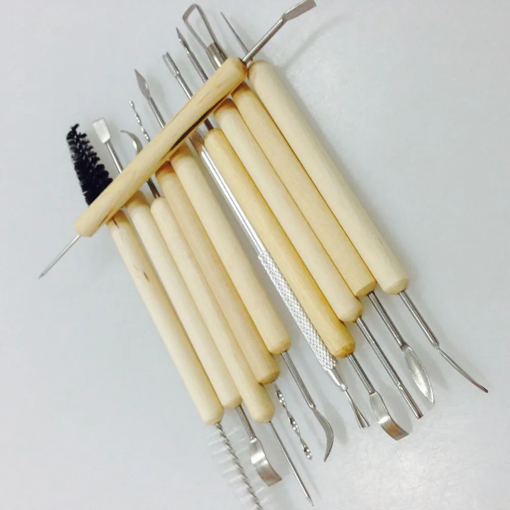 

Handle Wax 1set Modeling Wood Carving Tool DIY Clay Craf 11pcs Sculpture Pottery Home Decor