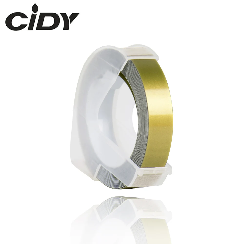 

CIDY 1pcs Gold color Compatible for DYMO 1610 12965 1880 label maker DYMO 3D Plastic Embossing Xpress Label 9mm*3m MOTEX E101