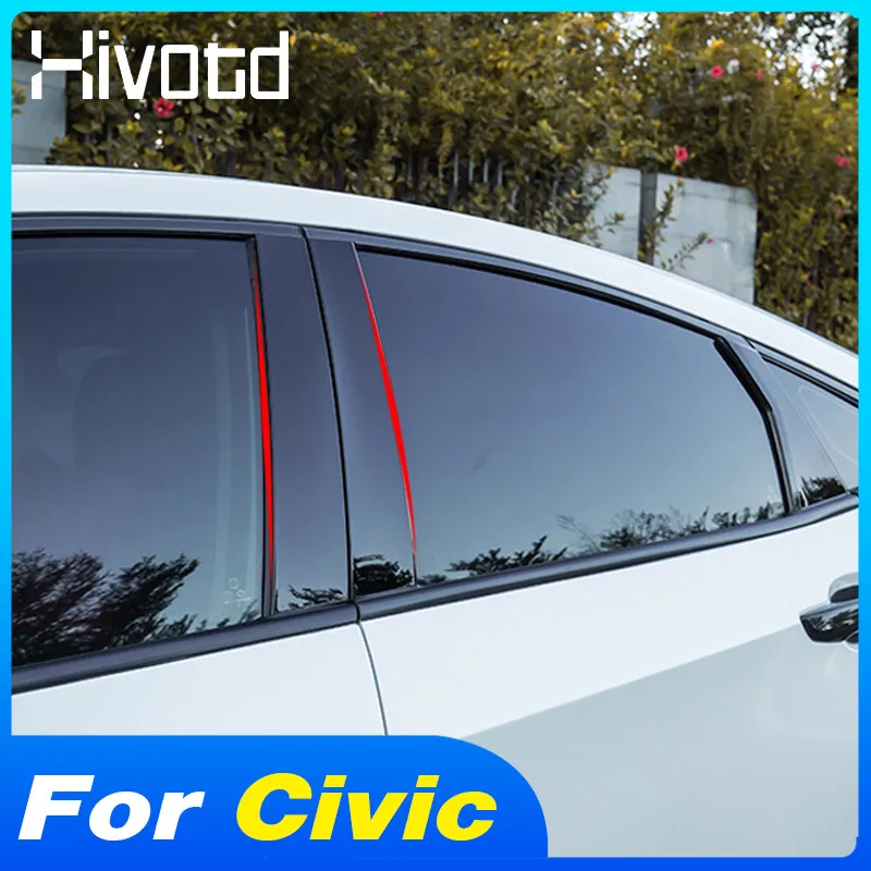 

Hivotd Car Window Pillar Stickers Trim Middle Column Post Sticker Decoration Accessories Styling For Honda Civic 10th 2016-2020