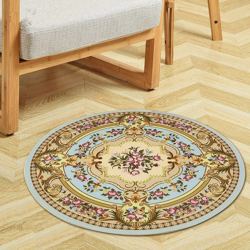 저렴한 북유럽 스타일 원형 요가 매트 자카드 컴퓨터 의자 쿠션 러그 침실 연구 장식 방 침대 거실 카펫 럭셔리 러그