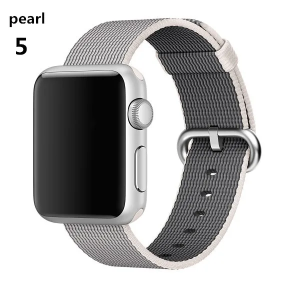 pearl Ремешок Nato для apple watch, ремешок для apple watch 5, 4, 3, ремешок 44 мм, 40 мм, iwatch, ремешок 42 мм, 38 мм, плетеный нейлоновый браслет pulseira correa - Цвет ремешка: pearl