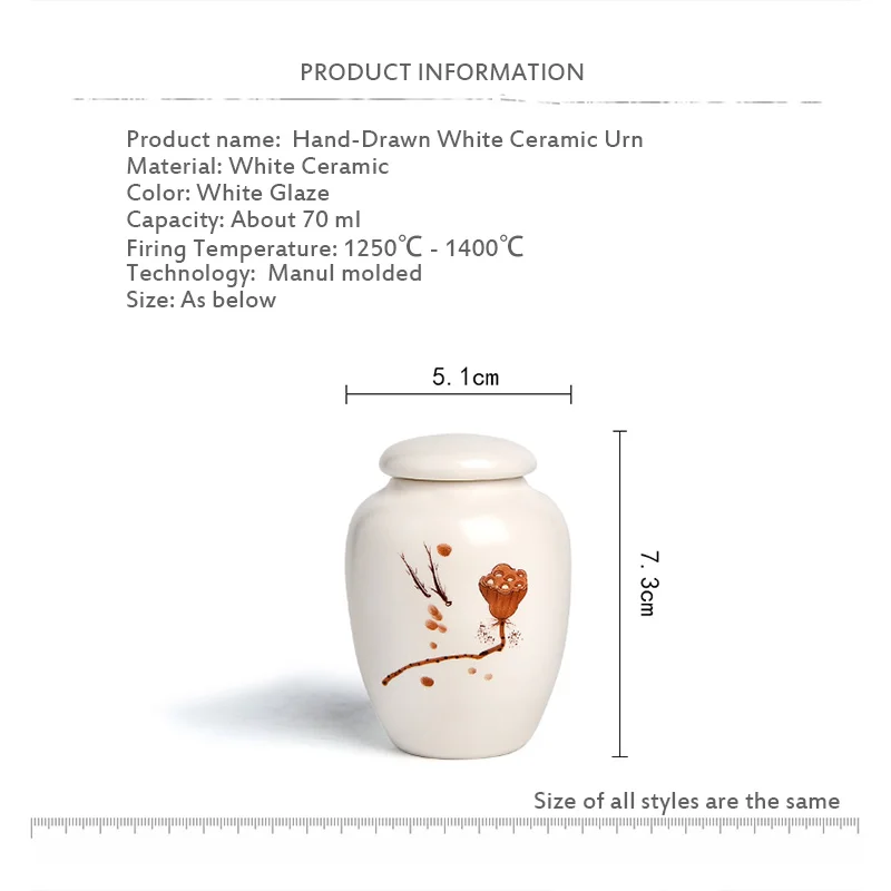 Мини белая керамическая прах питомца урна держатель для ясеня кремации
