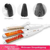 new hair curler 3 in 1 professional hair straightening corrugated curling iron flat iron salon hair care styling tool