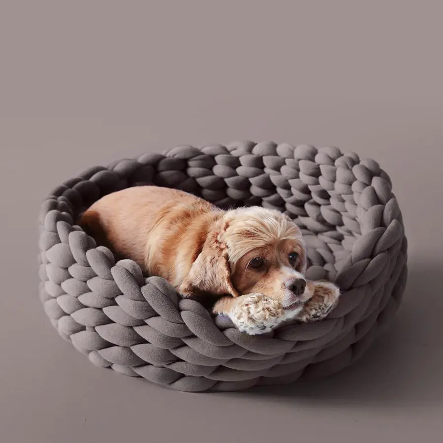 

Pet Dog Bed Cashmere Warming Hot House Soft Lounger Nest Baskets Fall Winter Plush Kennel For Cat Puppy Supplies