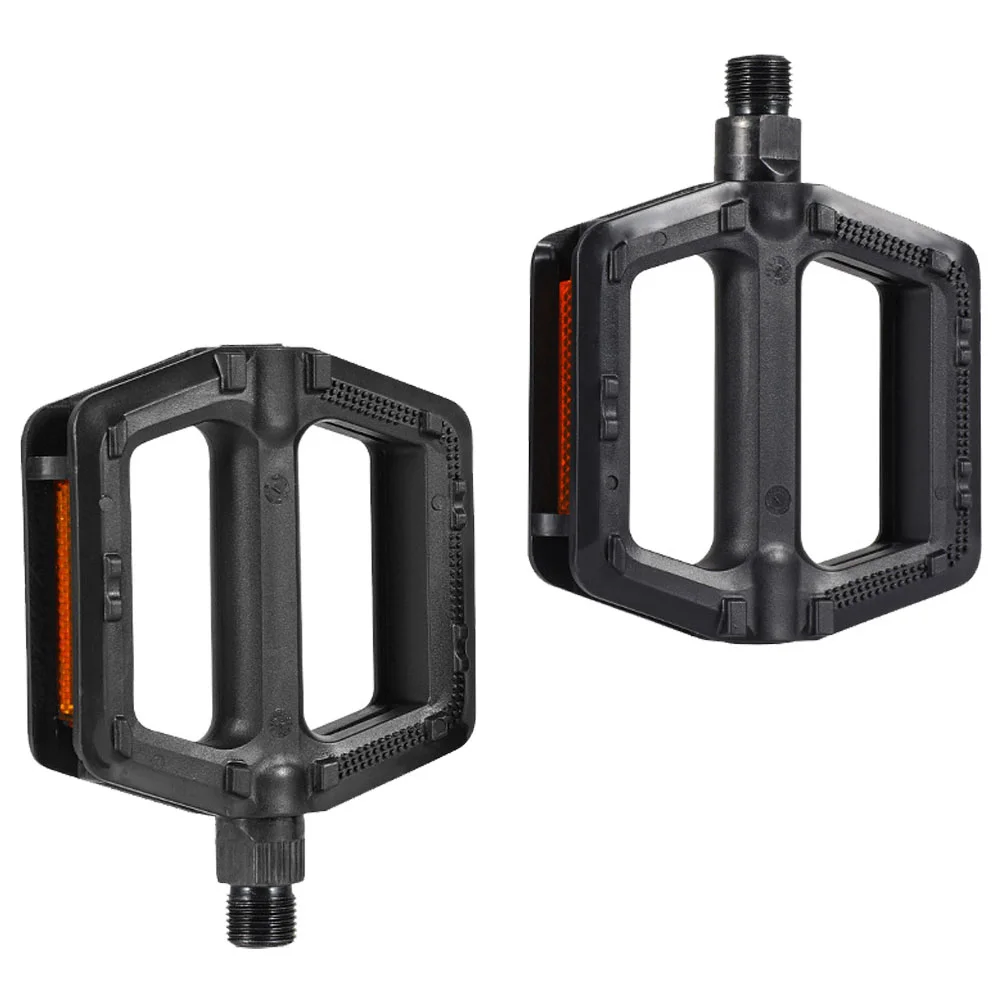 

1 Pair of Non-slip Bike Treadle Pedals Plastic Bearing Bike Pedals (Black)
