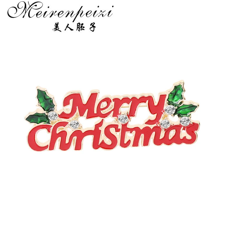as photo Meirenpeizi Merry Christmas Броши Булавки милый Санта Клаус шляпа перчатки колокольчики носки пончики Конфета Эмаль Булавка значки брошь - Окраска металла: as photo